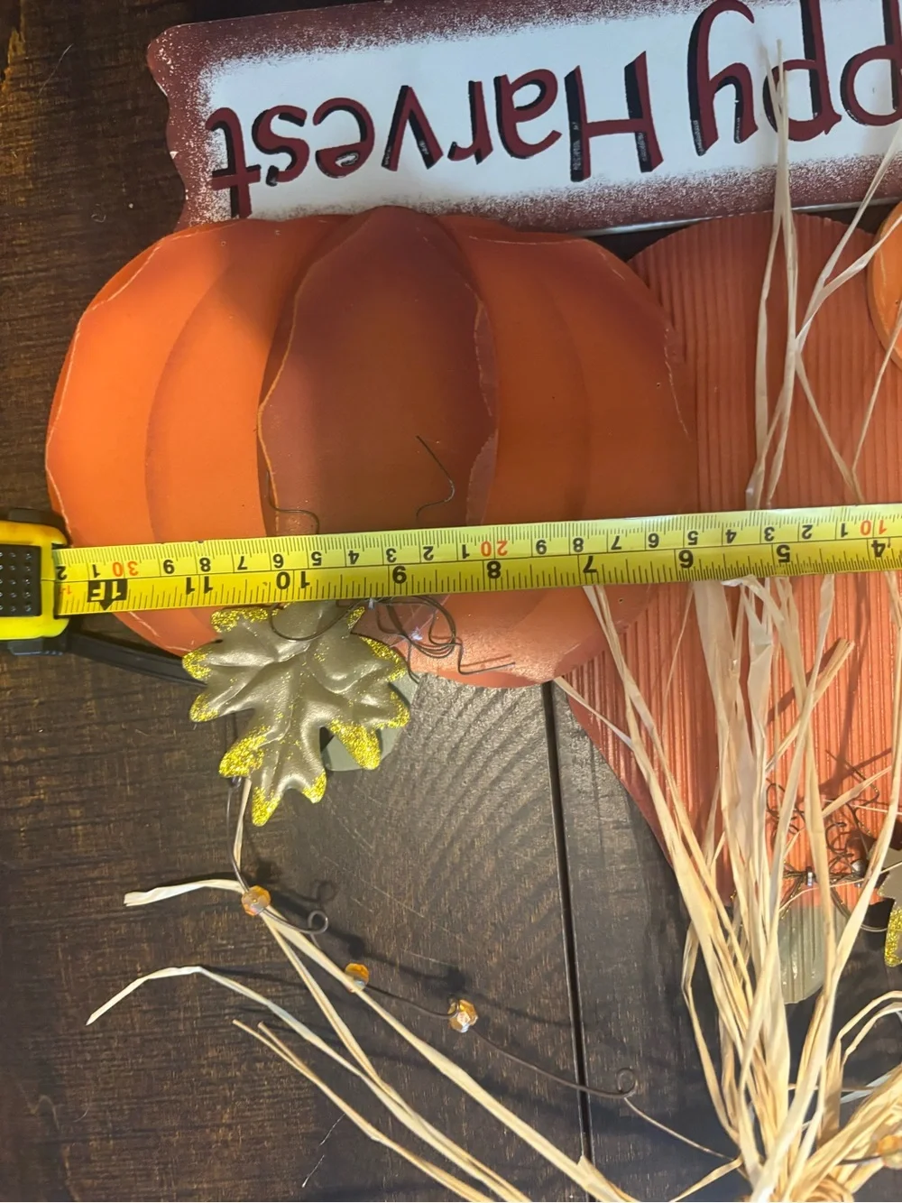 Happy Harvest Orange Pumpkin Wall Decor - Seasonal Fall Sign